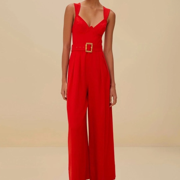 FARM Rio Red Jumpsuit - Picture 1 of 5